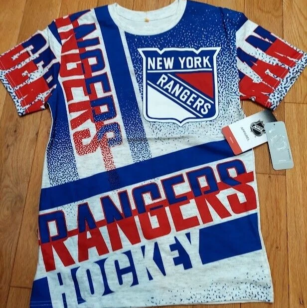 New York Rangers Youth Large 14/16 T-Shirt NHL Official Licensed New Light Grey — 第 2/4 张图片