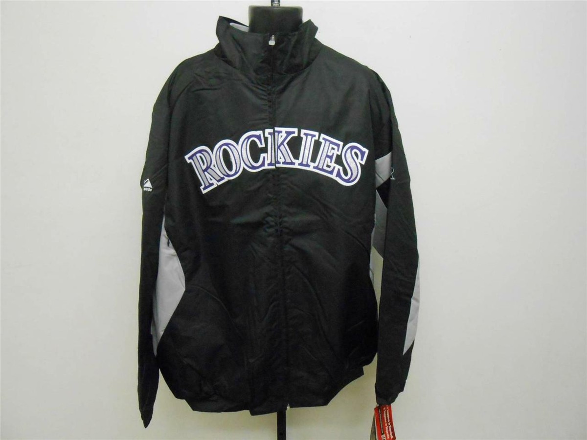 MLB　コロラド・ロッキーズ　ジャケット　Majestic mens-majestic-black-colorado-