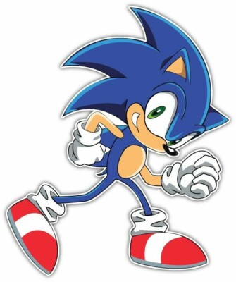 Sonik Video Game Car Bumper Window Tool Box Sticker Decal 4''X5''