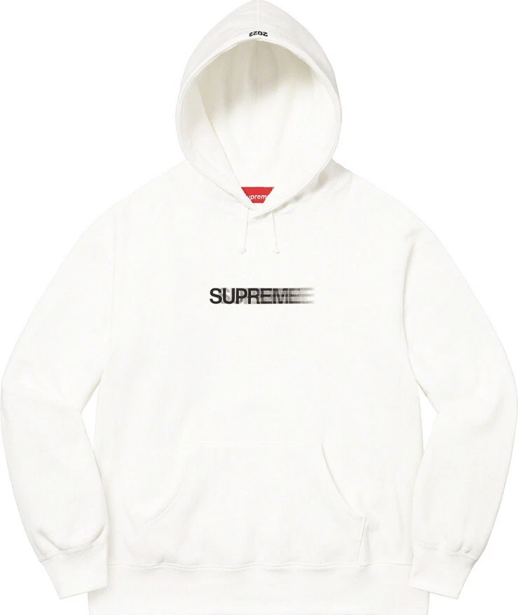 Sweat à capuche Supreme Motion Logo SS23 Taille XL Blanc *Neuf en main prêt à être expédié*