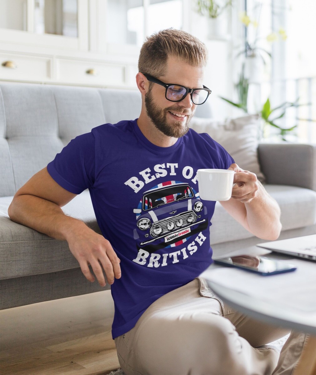 Best of British Mini Cooper T Shirt by Iconic Classic Car,