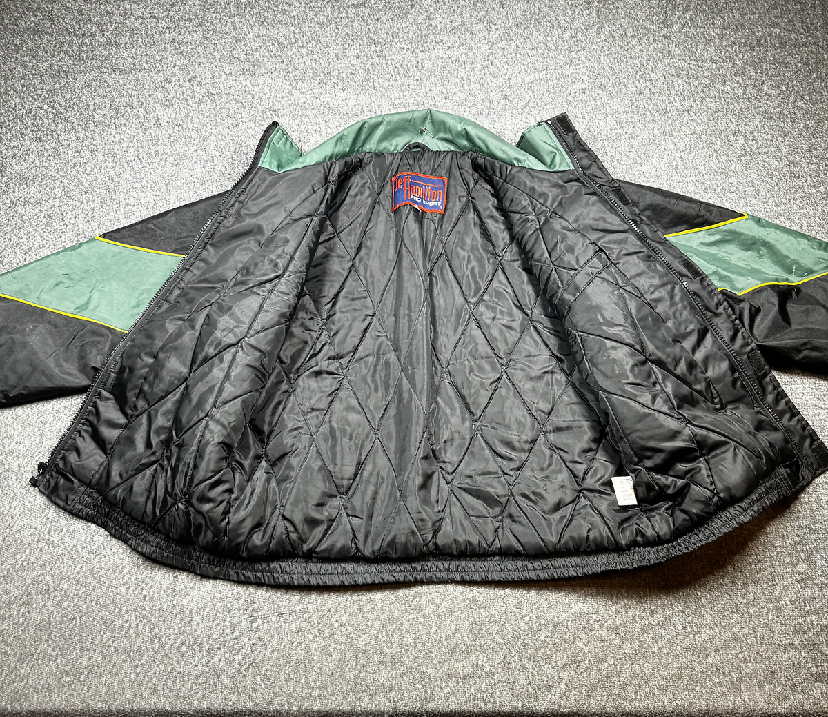 Jeff Hamilton Green Bay Packers Puffer Jacket Mens L Green Vintage