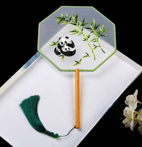 Embroidery Fan Classical Hanfu Dance Cheongsam Accessories Palace Silk Hand Fan - Picture 37 of 49