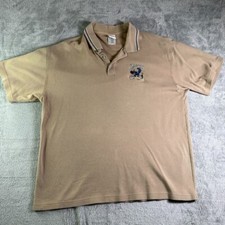 VTG 1999 Warner Bros. Studio Store Golf Polo Shirt Taz Golf Beige Large