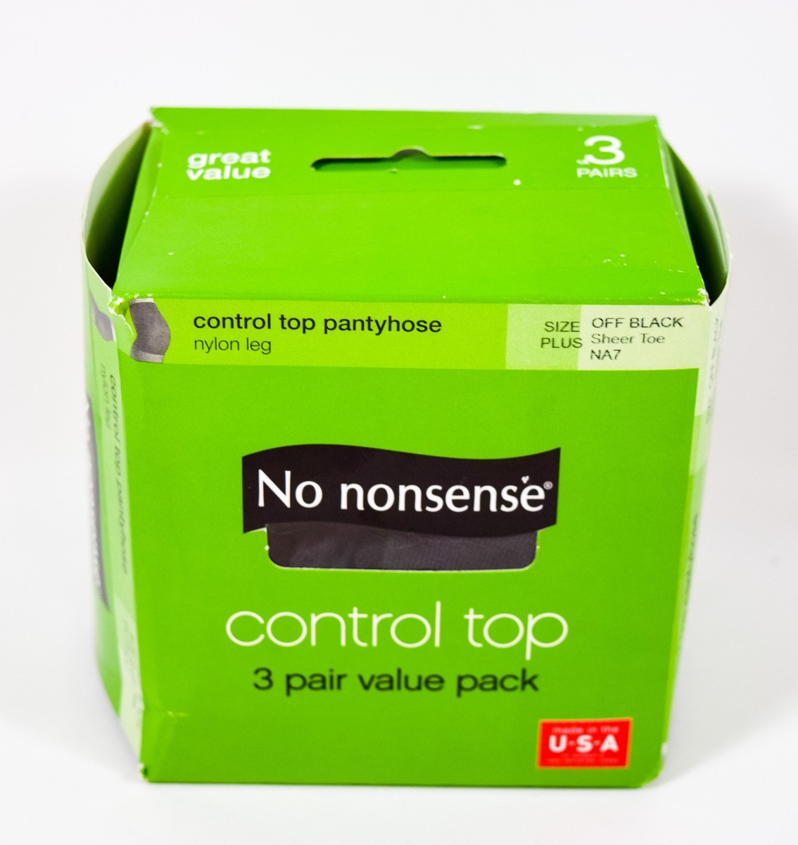 No Nonsense Control Top Comfort OFF BLACK NA7 Sheer Toe