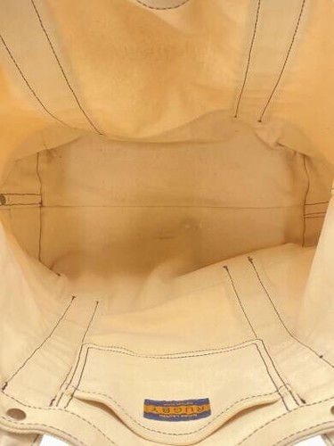 Used RUGBY RALPH LAUREN Canvas Tote Bag, Ivory, Some Dirt and Wear - Picture 6 of 9