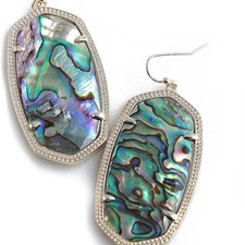 NEW Kendra Scott DANIELLE Drop Earrings Black Mother of Pearl Abalone Dust Cover