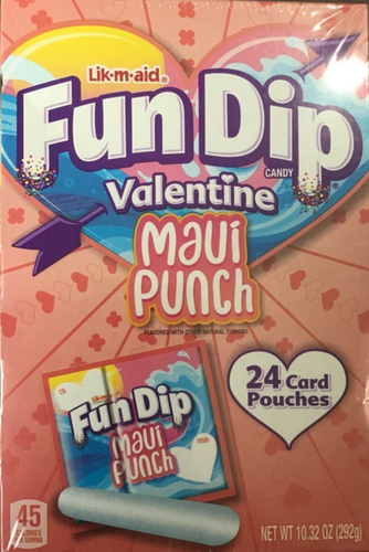 4 BOXES Fun Dip Maui Punch Valentine's Day Friendship Exchange Candy 24/96 ct