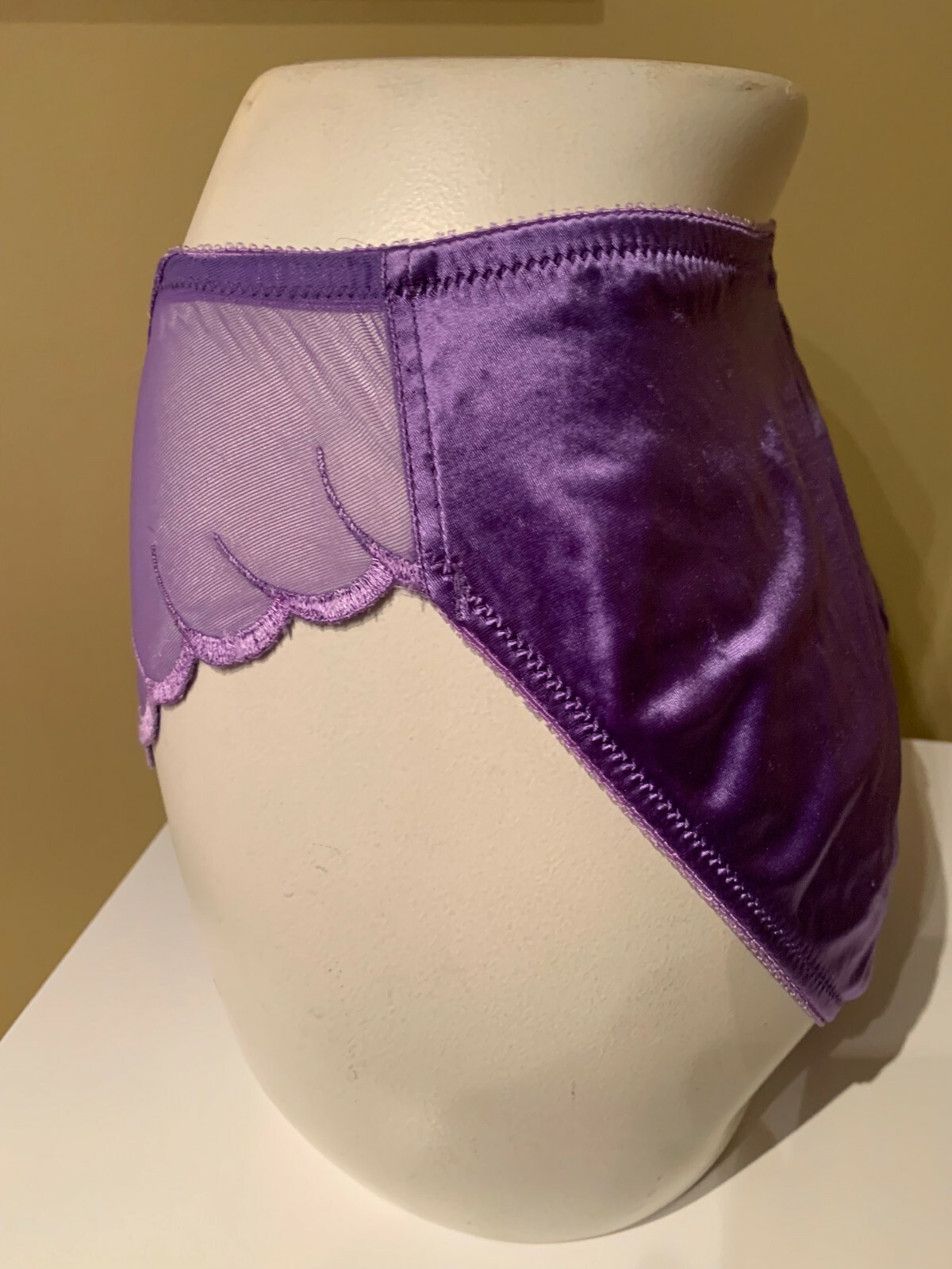 VINTAGE OLGA PURPLE SEMI SHEER SATIN HICUT PANTIES SIZE MEDIUM eBay