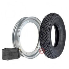 RUOTA COMPLETA 3.50.10 CERCHIO GOMMA CAMERA PER VESPA PX 125-150-200 /ARCOBALENO