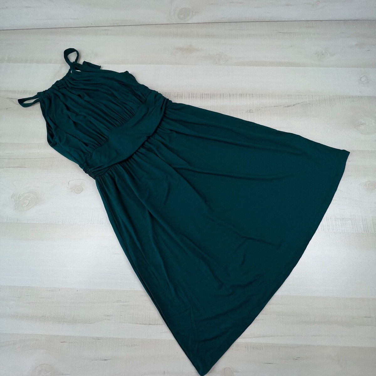 kaileigh knit dress Womens Medium Green Cornelia Open Back Fit Flare New Midi dress