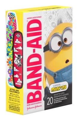 Minions Kids Bandages 100 Count - Fun Adhesive Bandages For Cuts & Scrapes