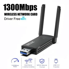 Wireless USB WiFi Adapter for PC, 1300Mbps USB 3.0 WiFi Dongle Network Adapter