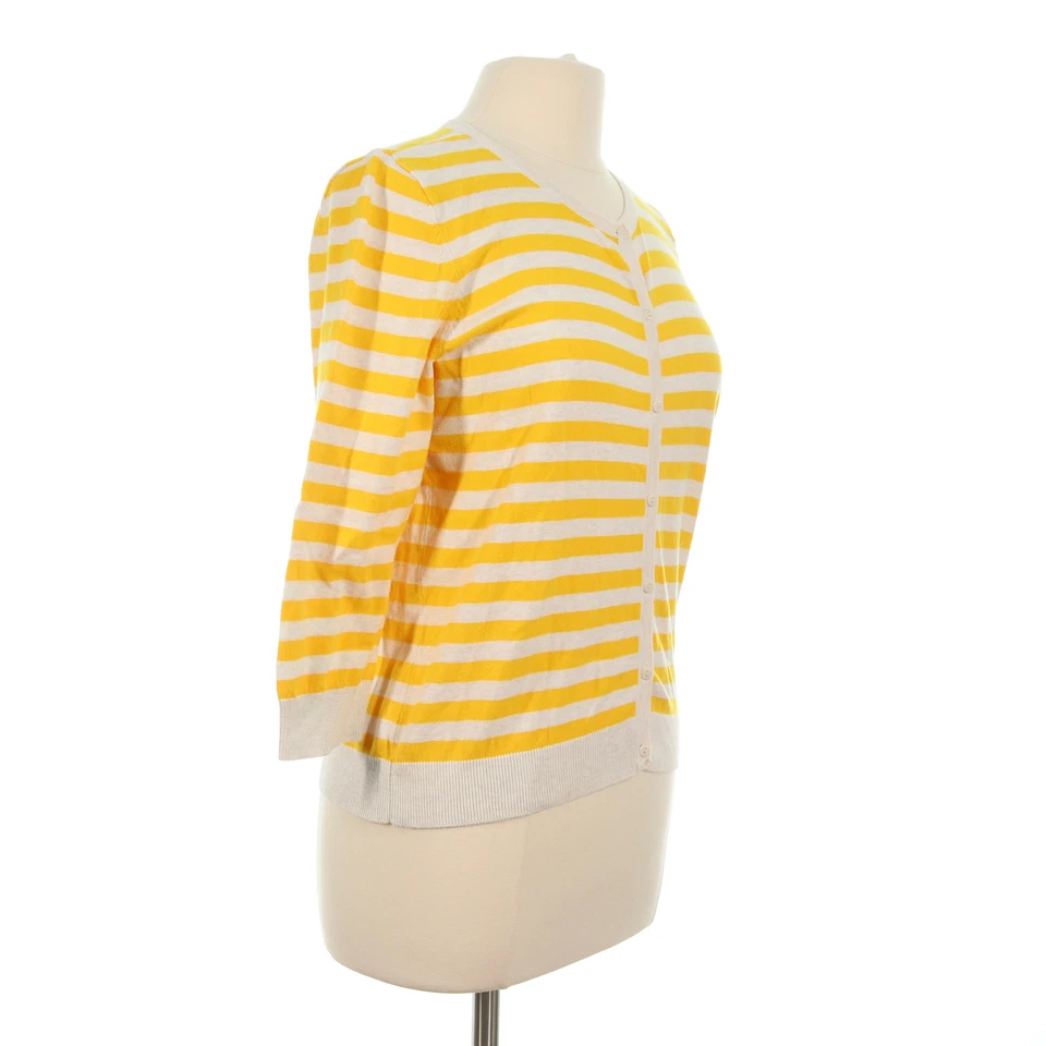 Suéter cardigã listrado básico amarelo feminino H&M - Tamanho grande - Imagem 4 de 4