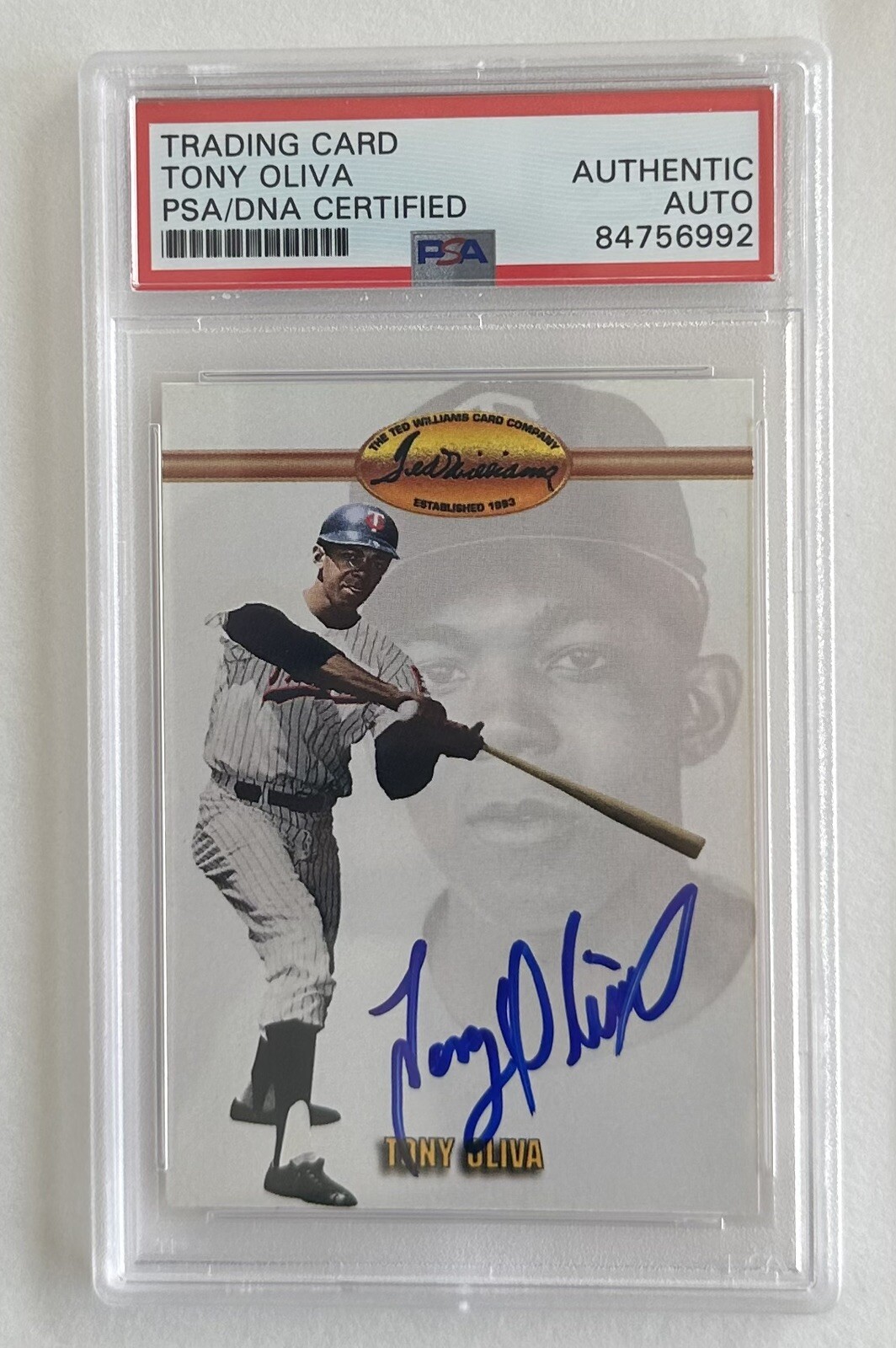 Tony Oliva Autographed Signed Minnesota Twins 1993 TED WILLIAMS #50 PSA CERTIFIED AUTO 
