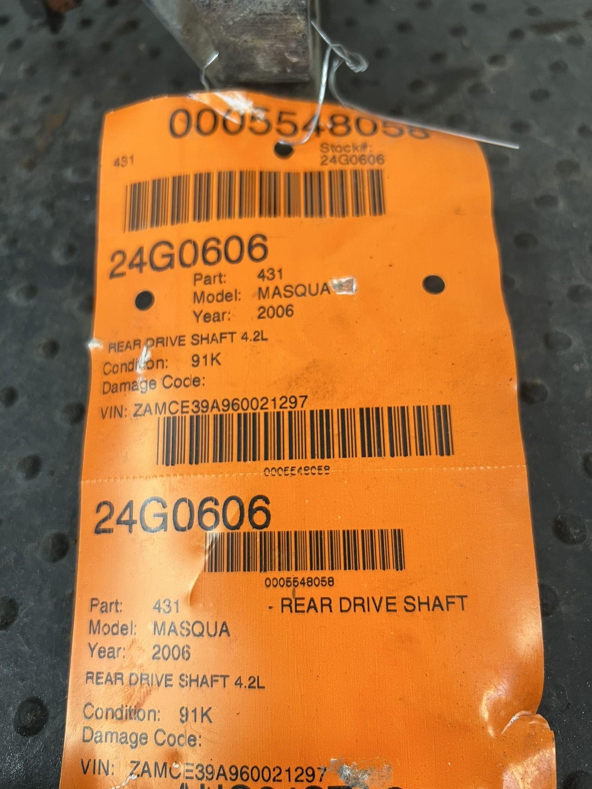04-08 MASERATI QUATTROPORT 4.2 REAR DRIVE SHAFT