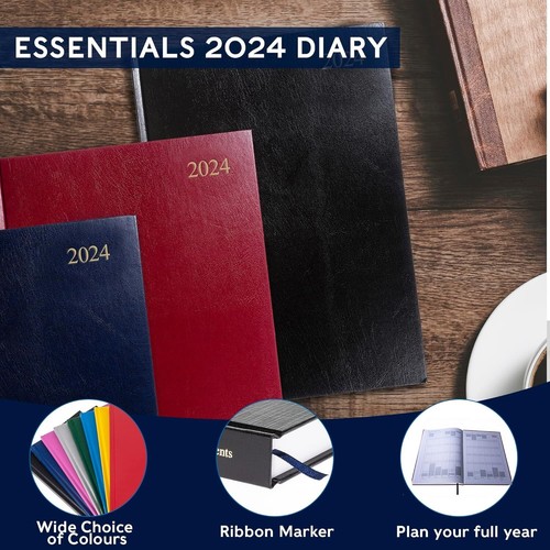 Collins Debden Collins Essential A4 Diary 2024 Daily Planner - A4 Size (Black) - Picture 5 of 6
