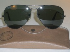 1980's 62 14mm VINTAGE B L RAY BAN BLACK G15 UV TEAR DROP AVIATORS SUNGLASSES