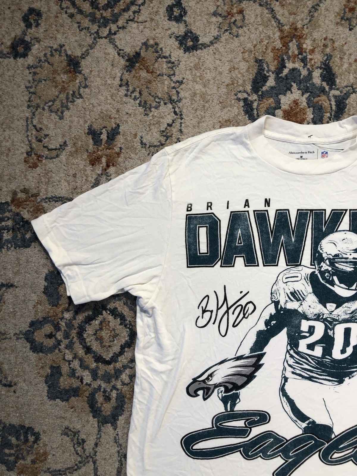 Philadelphia Eagles Shirt Mens Medium White NFL Football Abercrombie Dawkins