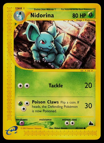 Pokemon Skyridge 83/144 Nidorina NM