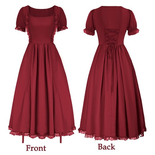 Women Gothic Retro Punk Dress Victorian Vampire Devil Costume for Cosplay - Picture 5 of 20