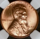 1941 WHEAT CENT - NGC MS66 RB - NEAT TONING