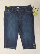 Lee Capri Jeans Womens 18 Medium Blue Denim Just Below Waist Stretch Slimming