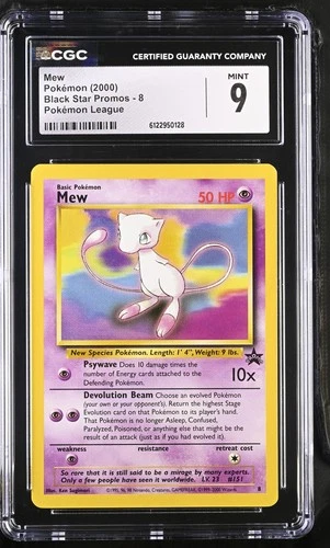 CGC 9 MINT Mew 2000 Black Star Promos 8 Pokémon League Pokemon Card