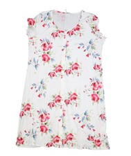 Ekouaer Nightgown Womens Large White Floral Short Sleeve Button Front Sleepwear