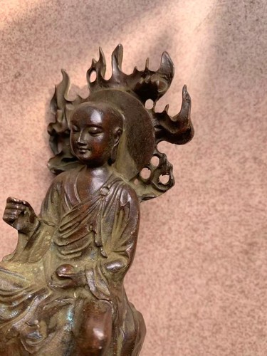 WOW 5.5 Inches Tibetan Bronze Hand Made *Monk* Statue !!! - Picture 3 of 8