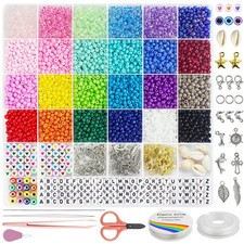 4mm Glass Seed Beads for Jewelry Bracelet Making Kit, Small Beads Friendship ...