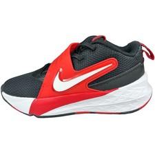 Nike Team Hustle D 12 Sneakers Kids Size 1Y Black Red Mesh Basketball Shoes New