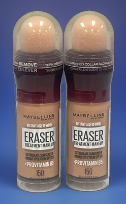 Maybelline Instant Age Rewind Eraser 150 Classic Ivory Foundation Lot Of 2