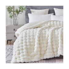 50x60 Inches Ultra-Soft Fuzzy Faux Fur Plush Throw Blanket - Thick, Warm Sher...