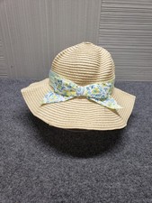Tommy Bahama Girls Sun Hat One Size Beige Bow Ribbon UV Resistant Beach Wear