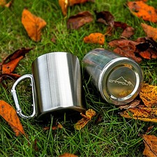 Isolierbecher aus Edelstahl mit Karabinerhaken für Outdoor Aktivitäten 300 ml – Bild 19