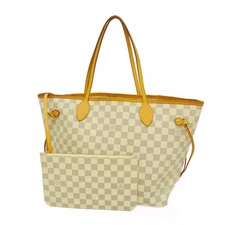 Auth [5od4083] LOUIS VUITTON Tote Bag Damier Azul Neverfull MM N41361 White ...