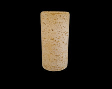 Vase vintage en céramique tons sable trompe-l'œil effet liège années 1960 1970