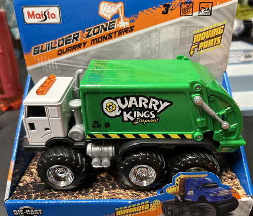 Nuovo camion spazzatura smaltimento Maisto Metal Builder Zone Quarry Kings - Foto 1 di 3
