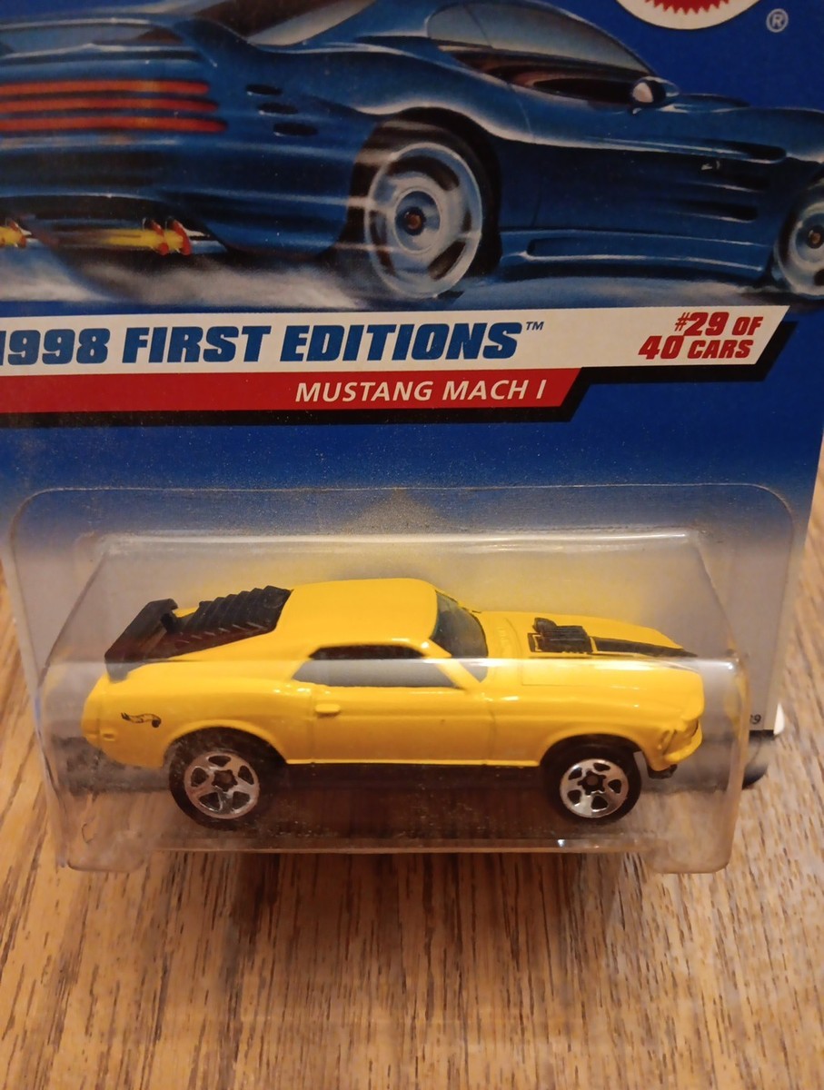1998 Hot Wheels #670 First Edition Yellow 1969 Mustang Mach 1