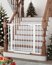 Cumbor 29.7-40.6" Baby Gate for Stairs, Mom's Choice Awards 30.5 Tall White
