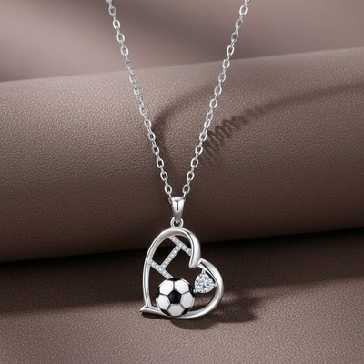 new Love Heart Football Necklace Luxury Style Geometric-shaped necklace joker