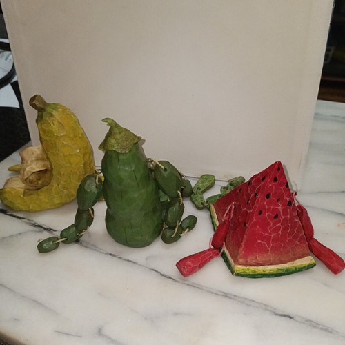 Vintage Anthropomorphic Vegetables Set Of 3,Peepod,Watermelon, Banana - Afbeelding 2 van 4