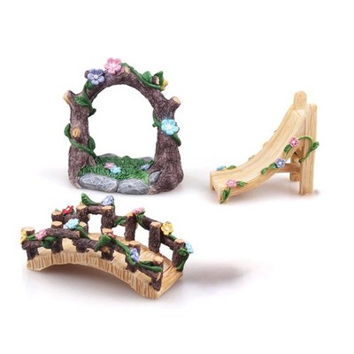 Miniature Fairy Garden Accessories Set, 3 Piece Resin Decorative Landscape Ki...