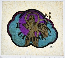 Original VINTAGE 1970s Heat Transfer | Gemini Zodiac Twins 1974