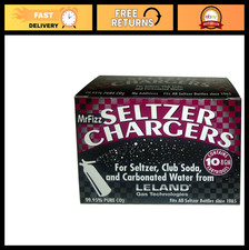 Seltzer CO2 Soda Chargers, 40 Count - Silver Carbonation Refills for Home Use