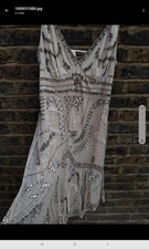 Vintage Beautiful Gold Flapper embellished Dress Beades and sequins size 18