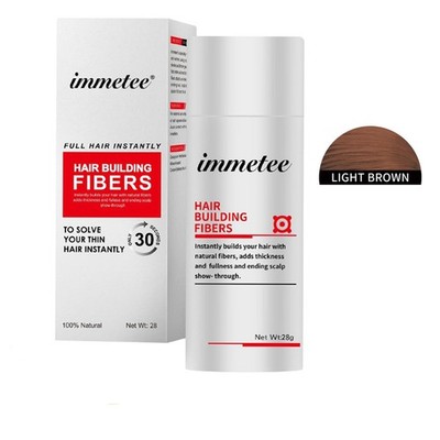 immetee Hair Building Fibers Powder Hair Fibres Keratin 1 Bottle Light Brown 28g