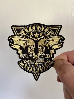Avenged Sevenfold Iron On Patch Skull Wings Gold Black Embroidered Death Metal