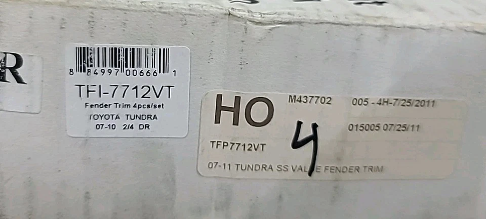 Отделочный молдинг крыла из нержавеющей стали TFP TFI-7712VT для Toyota Tundra 2007-2010 2/4dr - Изображение 3 из 4